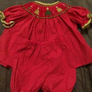 Smocked Christmas outfit